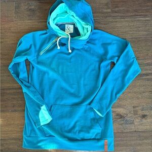 Ampersand Ave blue and aqua double hoodie